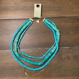 NEW WITH TAGS Anthropologie turquoise layered necklace